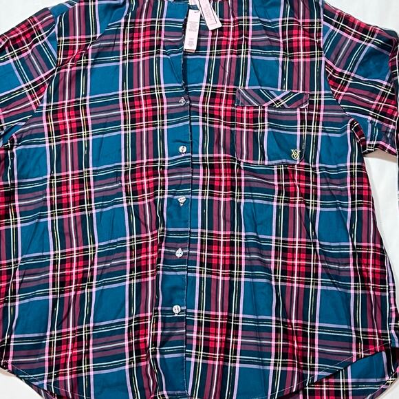 Victorias Secret Green Red Plaid Lounge Pajama Set Women Size XL NWT - Picture 6 of 9